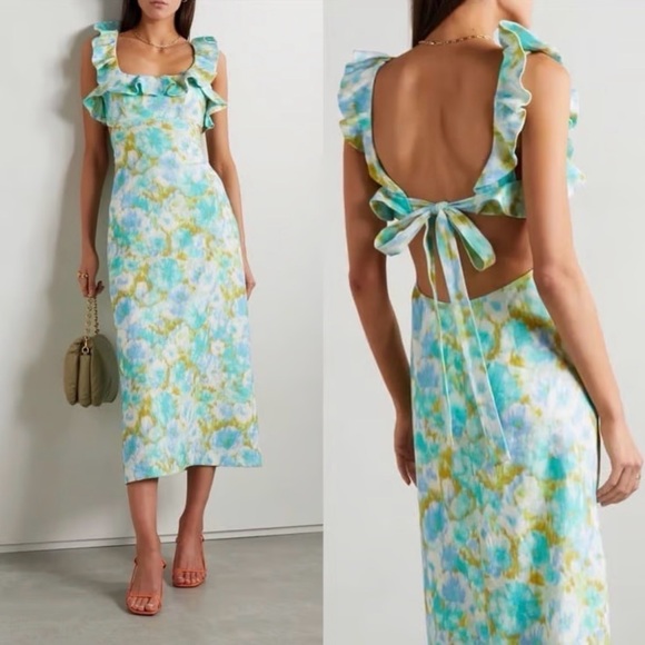 Zimmermann Dresses & Skirts - Zimmermann Blue and Green Backless Dress